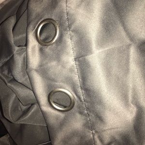 2 Luxurious Gray Curtains Panels with Silver Grommets